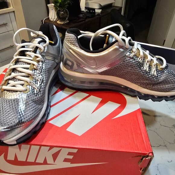 Nike Air Max 2013 Metallic Silver Pewter Phantom Gold HJ7901-095 SZ 10.5 Men's - Picture 3 of 13